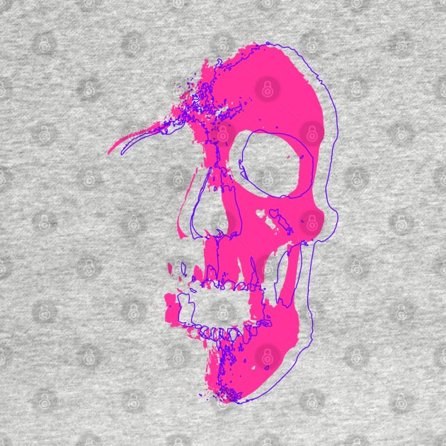 Neon Pink Skull by CJ Ramirez